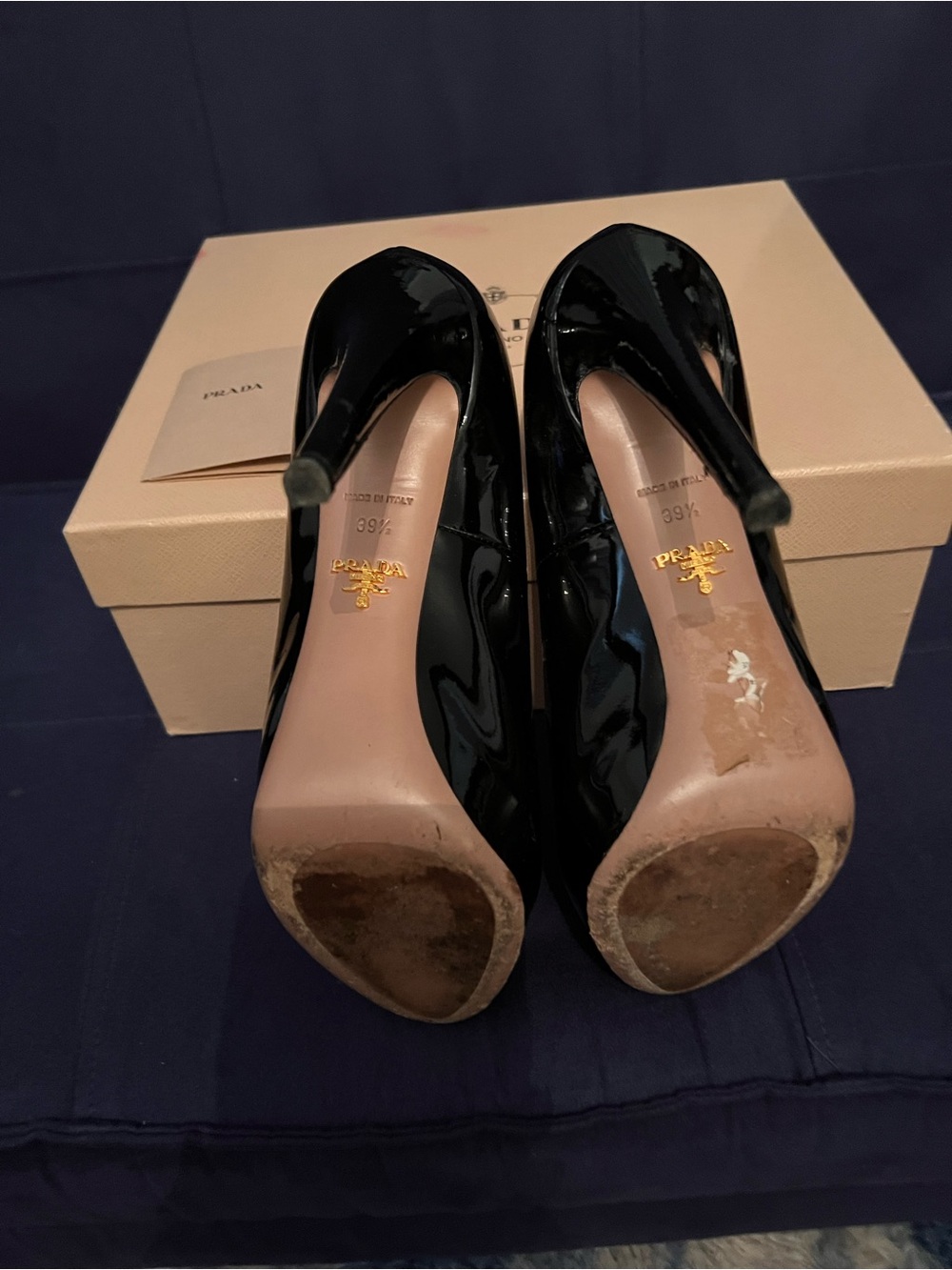 Prada Black Patent Leather Platform High Heels - Picture 3 of 3
